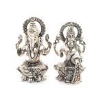 Ganesh-Lakshmi Silver Idol