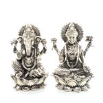 Ganesh-Lakshmi Silver Idol