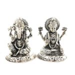 Ganesh-Lakshmi Silver Idol