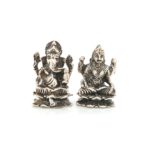 Ganesh-Lakshmi Silver Idol